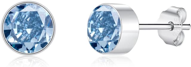 Detalle de Cangall Ohrstecker Silber 925 Klein mit Sterling Zirkonia (Hypoallergen) – Zierliche Stecker 6 mm