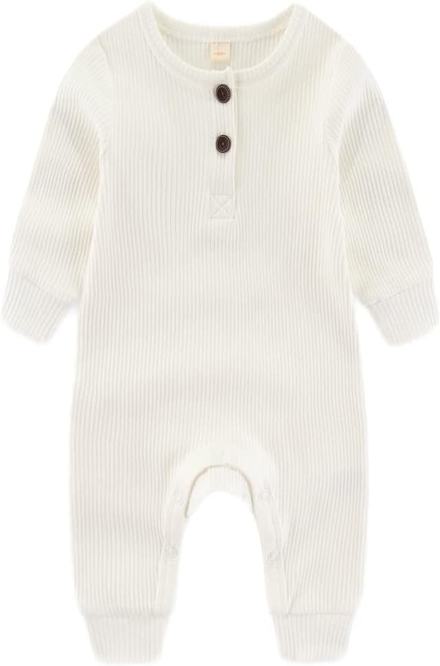 Detalle 2 de Chamie Baby Strampler Neugeborenes gestrickt – Langarm-Jumpsuit fußlos für Jungen & Mädchen (0–24 Monate)