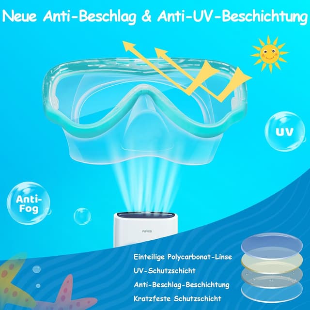 Detalle 1 de Vvinca Taucherbrille Kinder mit 180° Panorama
