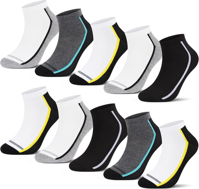 Thumbnail 6 de L&K 10/12 : paire de chaussettes de sport homme en coton respirant multicolores 2121VA