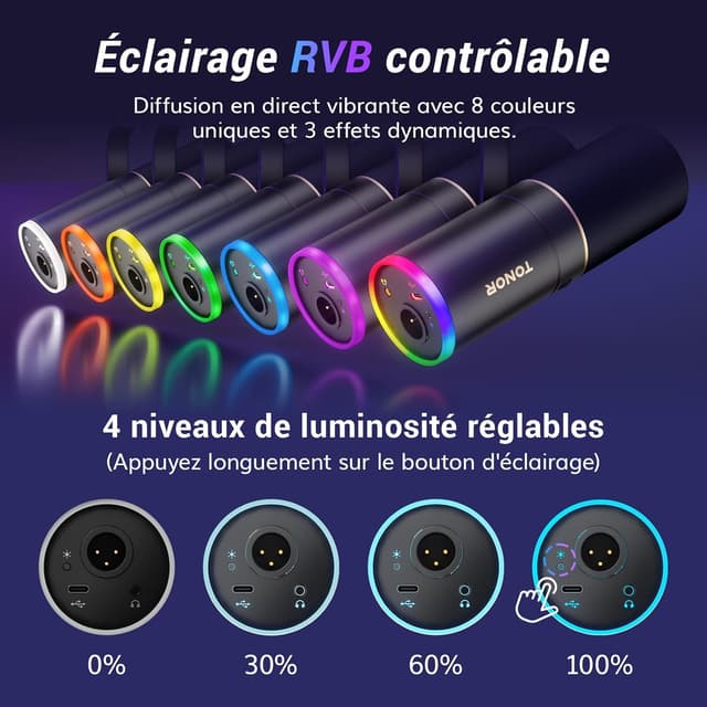 Detalle de TONOR TD520S micro gaming USB XLR