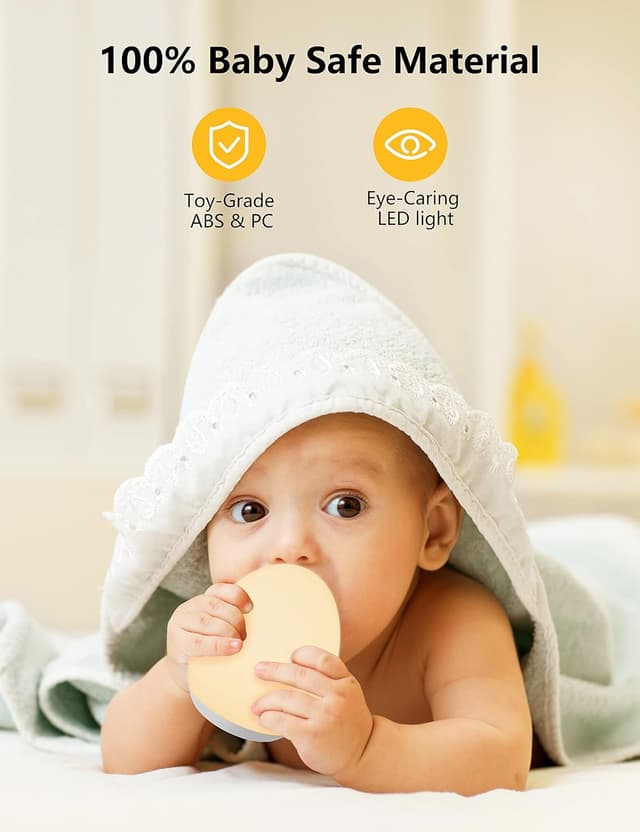 Detalle de MediAcous Night Lights 2000mAh Rechargeable Baby Night Light with 7 Colours, Dimming & 1 Hour Timer