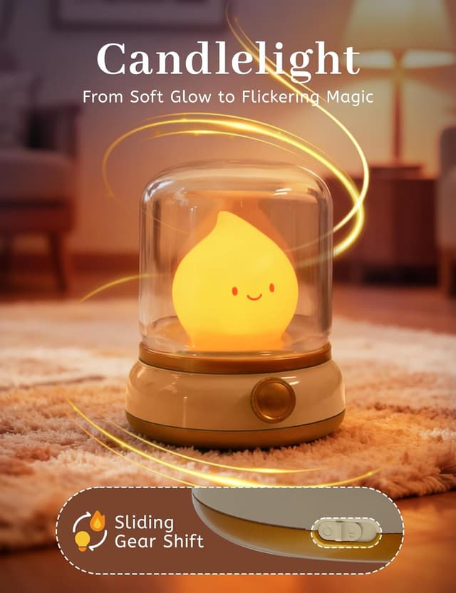 Detalle de IHALO Nachttischlampe mit White-Noise-Machine und Nachtlicht (dimmbar, Timer, USB‑C-Akku)