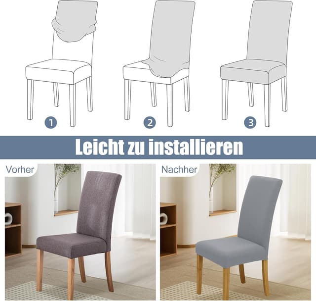 Thumbnail 3 de SUKAIKEQA funda elástica universal para sillas Gris