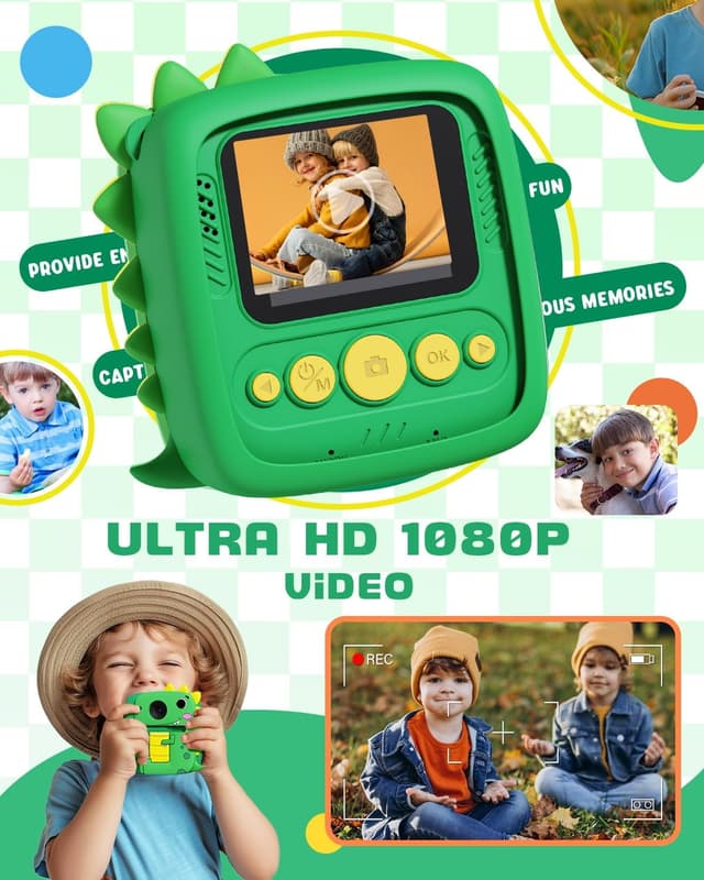 Detalle de Kids Instant Print Camera 1080P for Ages 3–9