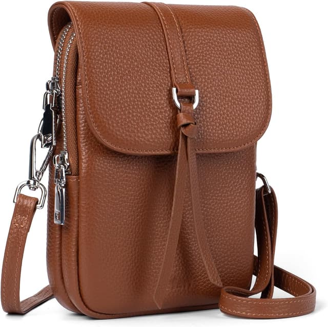 Detalle de befen Genuine Leather Crossbody Bag for Women with RFID phone pocket