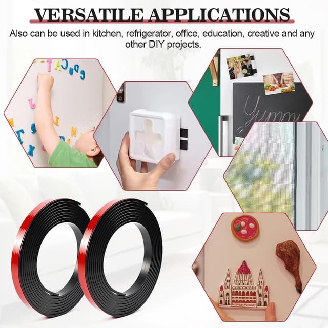 Thumbnail 6 de BUZIFU Magnetband Selbstklebend A+B (3 m + 3 m) – Magnetstreifen für Fliegengitter & Moskitonetze, 15 mm breit