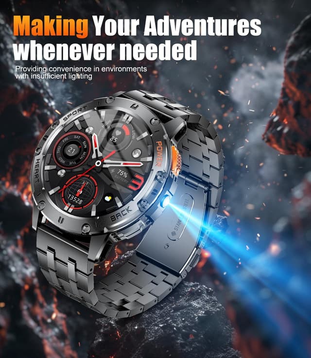 Detalle de LIGE 1.43" Military Smart Watch