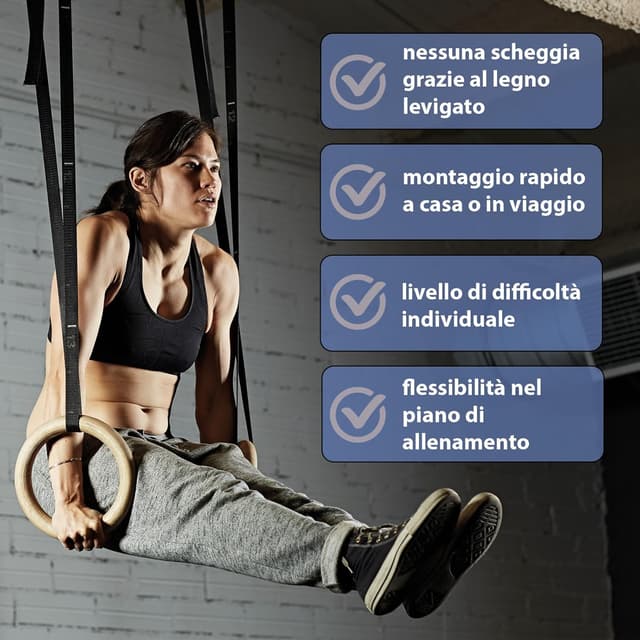 Thumbnail 4 de ALPIDEX Anelli Ginnastica in Legno 28 mm