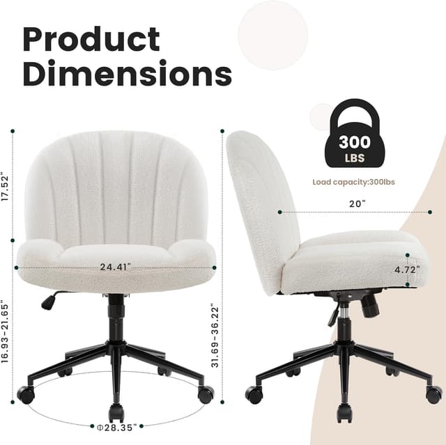 Detalle de IWMH Bürostuhl ohne Armlehnen mit Rollen