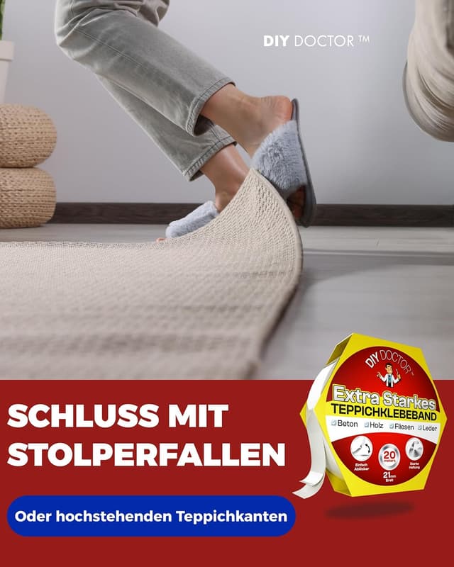 Thumbnail 6 de DIY Doctor doppelseitiges Klebeband Extra Stark – universelle Montagebandrolle 21 mm x 20 m