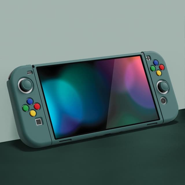 Detalle de playvital PlayVital ZealProtect Soft Protective Case for Nintendo Switch OLED in Hunter Green