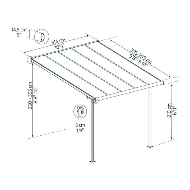 Thumbnail 5 de CANOPIA Capri pérgola 6 mm policarbonato 15%