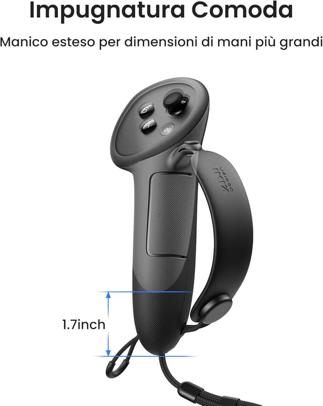 Detalle de KIWI design G4 Max impugnature per controller (compatibili Meta Quest 3/3S) per mani grandi