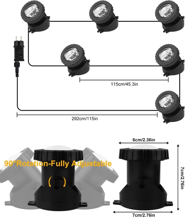 Detalle 1 de NATPOW Unterwasser-Teichlicht IP68 RGB 6