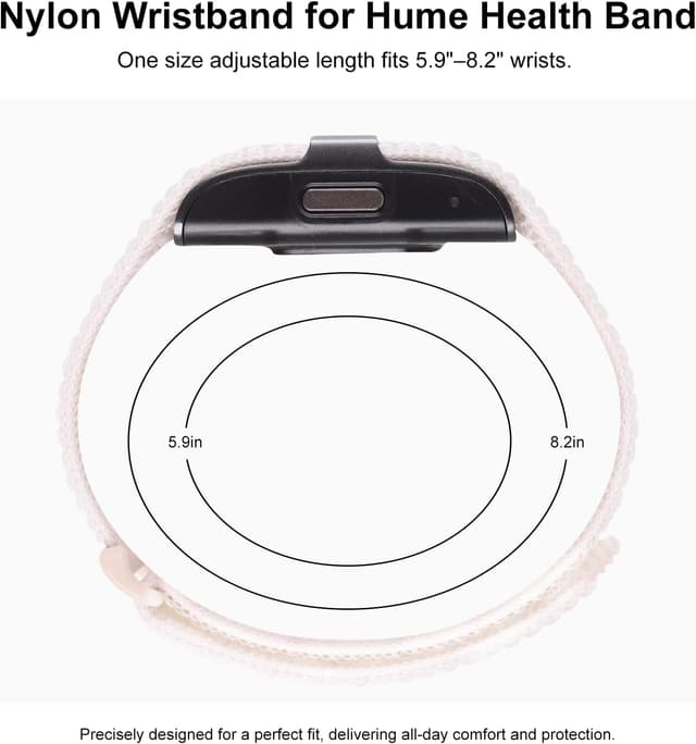 Detalle 2 de ZOOROO Nylon Loop Sport Replacement Bands for Hume Health Band (adjustable breathable wrist strap)