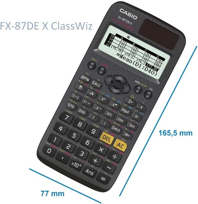 Detalle 2 de Casio ClassWiz FX-87DE X wissenschaftlicher Schulrechner mit QR-Code-Funktion (LC-Display) schwarz