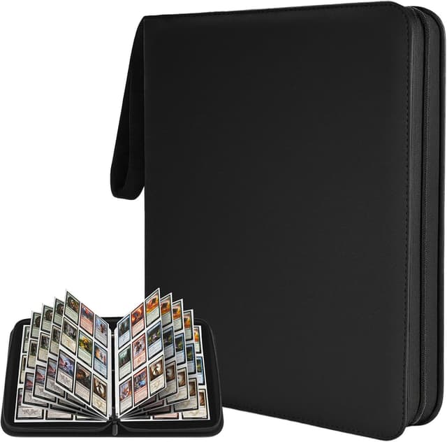 Detalle de 9 Pocket Trading Card Zip Binder (Holds 900 Cards) with 50 Detachable Pages & Removable Sleeves
