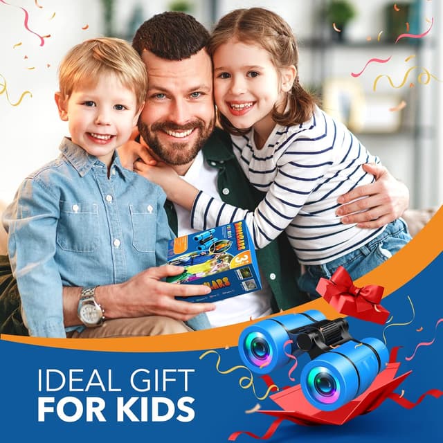 Thumbnail 6 de Kids Binoculars 3–9 for Boys (4x magnification) – Early Christmas stocking filler with carry bag & strap