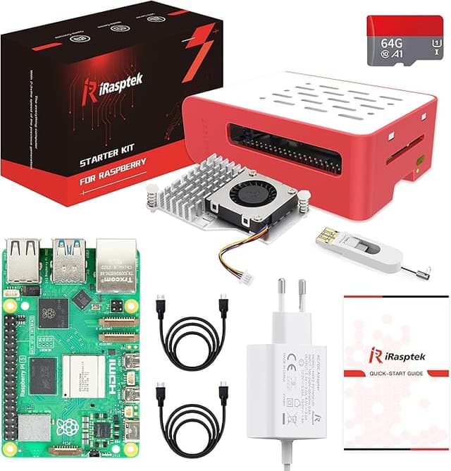 Imagen de iRasptek Raspberry Pi 5 4GB Starter Kit con OS Bookworm 64GB en OfertitasTOP