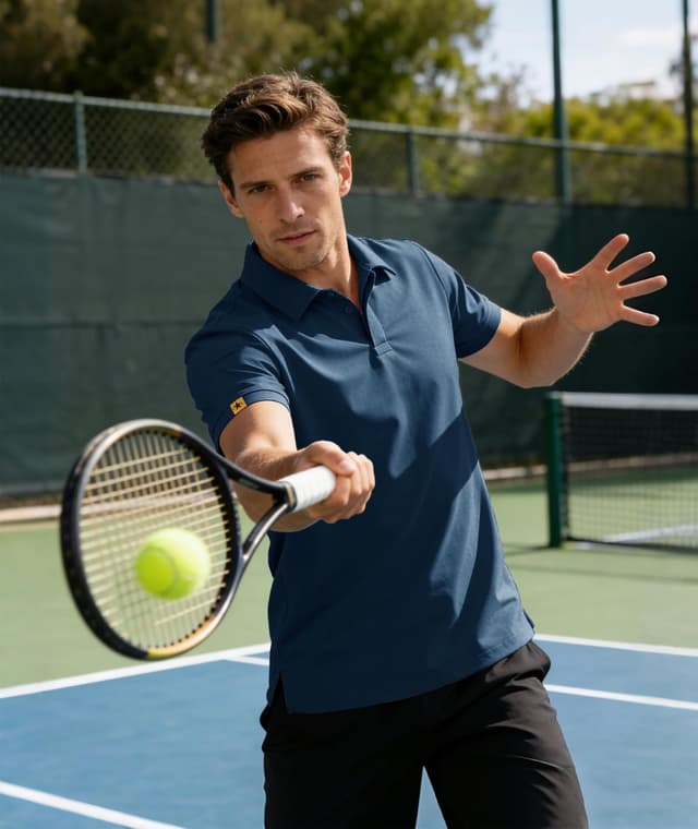 Detalle de JACKETOWN Herren Poloshirt Kurzarm – atmungsaktiv, schnelltrocknend & elastisch für Sport und Alltag