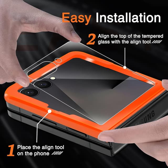 Detalle 2 de Milomdoi 9-in-1 Screen Protector for Galaxy Z Flip 7