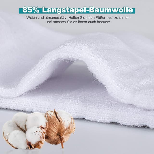 Detalle 2 de anqier 6 Paar Sneaker Socken (Herren & Damen) – atmungsaktive Sportsocken mit Frotteesohle, kurz, schwarz/weiß/grau