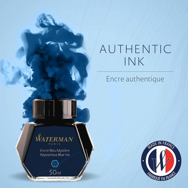 Detalle 2 de Waterman tinta azul misterioso para pluma estilográfica ✍️ 50 ml