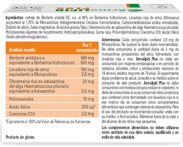 Detalle 2 de Armolipid Plus Colesterol 3x30 comprimidos