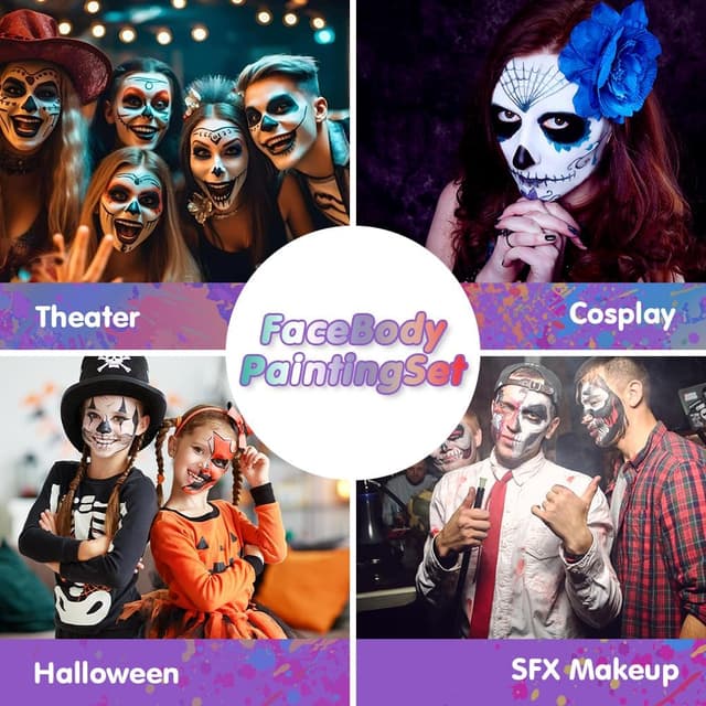 Thumbnail 6 de AOOWU Peinture Visage et Corps 30 g (maquillage à l’eau) pour cosplay, carnaval, Halloween