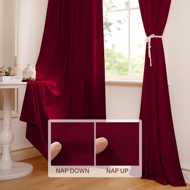 Thumbnail 3 de StangH Theater Red Velvet Curtains 84 in. 🪟