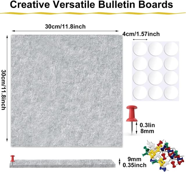 Detalle 2 de Acidea 30x30cm Felt Bulletin Board set