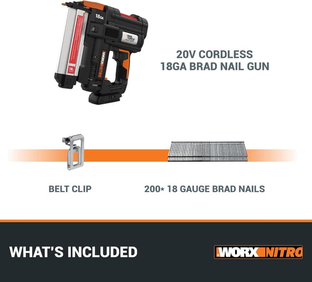 Thumbnail 6 de Cloueuse à batterie Worx PowerShare 20 V 18 GA WX842.9 (clous 1,2 mm jusqu’à 50 mm)