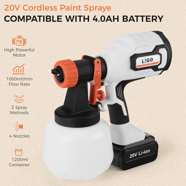 Detalle de LIGO Cordless Paint Sprayer 20V HVLP 4.0Ah