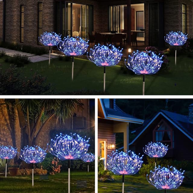 Detalle de AcaJoe solar garden lights 480 LED 4 pack