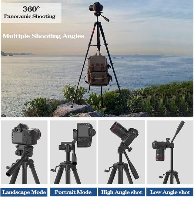 Detalle 2 de KINGJOY 75" Camera Tripod Lightweight for DSLR