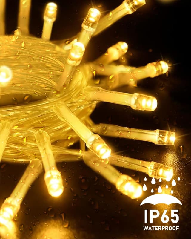 Thumbnail 2 de LED Lichterkette für außen, 20 m mit 200 LEDs, Fernbedienung, Timer & Merkfunktion (warmweiß, IP65)