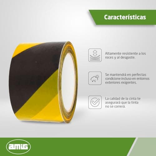 Detalle 1 de Amig - Cinta de Balizaje LDPE 200 m Amarillo y Negro ⚠