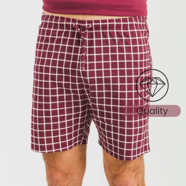 Detalle de TRAMAS+ Pyjama d’été homme 100% coton (t-shirt manches courtes + short)