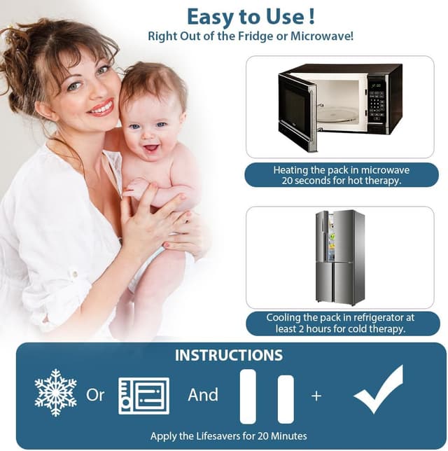 Detalle 2 de Lot de poches de glace post-partum ACWOO réutilisables, compresses périnées douces (chaud ou froid)