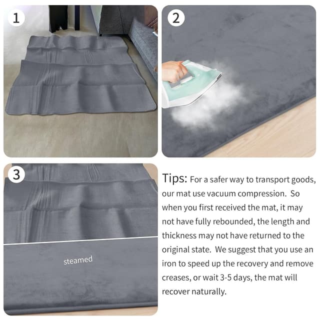 Thumbnail 6 de Huloo Sleep Baby Play Mat (1.3" Thick Elasti-Foam) 50"×50" in Dark Grey