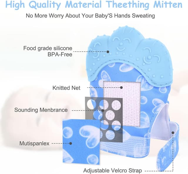 Detalle de Vicloon Guanto da Dentizione 2 pezzi