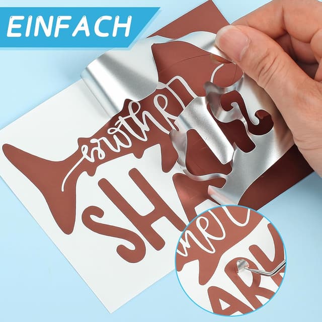 Detalle de IModeur galvanisierte Plotterfolie Vinyl Roségold matt – 30,5 x 214 cm (selbstklebend für Silhouette Cameo)