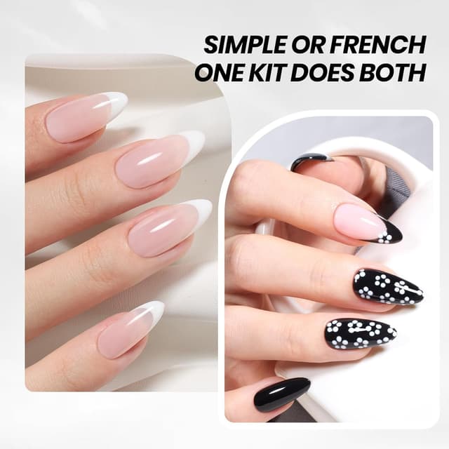 Detalle 2 de Beetles Black White Gel Polish Set (2 Pack, 15ml) for French Nails & DIY LED Manicures