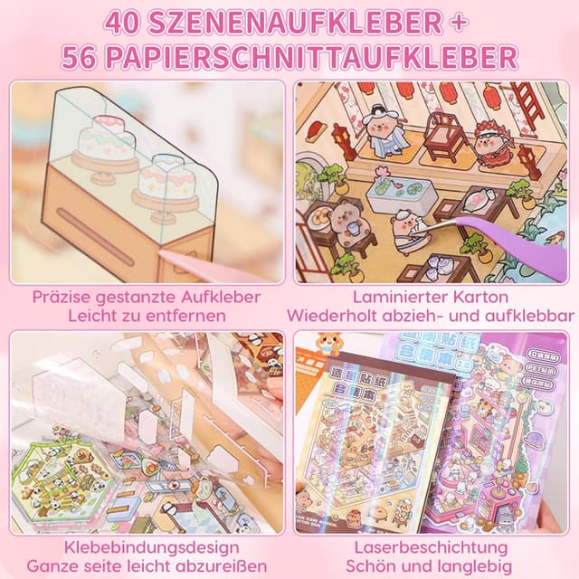 Thumbnail 1 de 3D House Sticker Set 40 Stück für DIY
