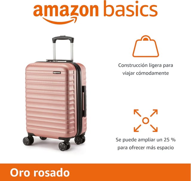 Detalle 2 de Amazon Basics Maleta de Mano Rosada con Ruedas Giratorias ✈