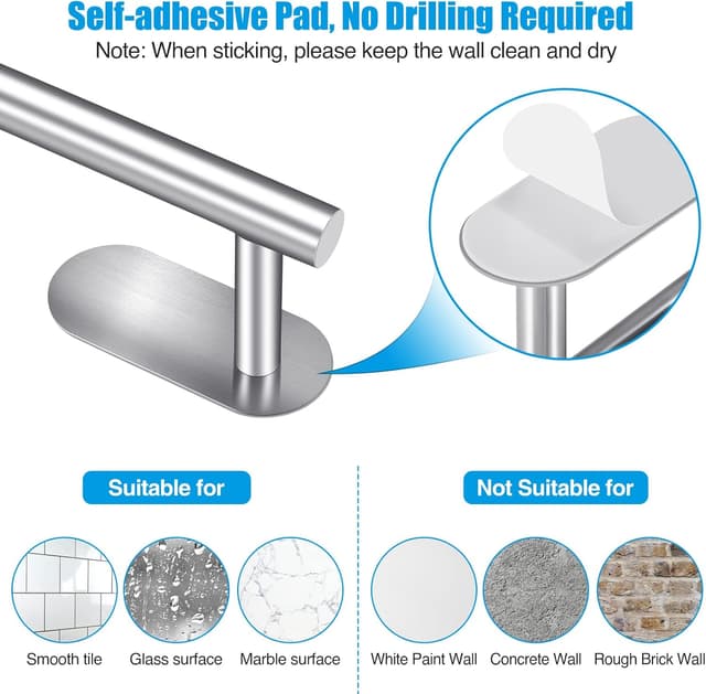 Thumbnail 5 de YUNYODA Juego de toalleros 40cm autoadhesivo