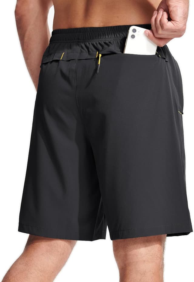 Detalle 2 de MAGCOMSEN men’s gym shorts with zip pockets — quick-dry stretch running, walking & outdoor shorts