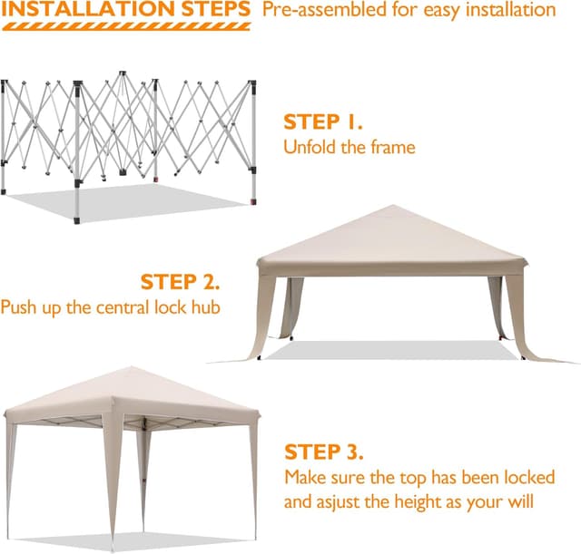 Detalle 2 de BONTEC Carpa de Jardín 3x3m ☂️ Resistente al Agua y UV 50+