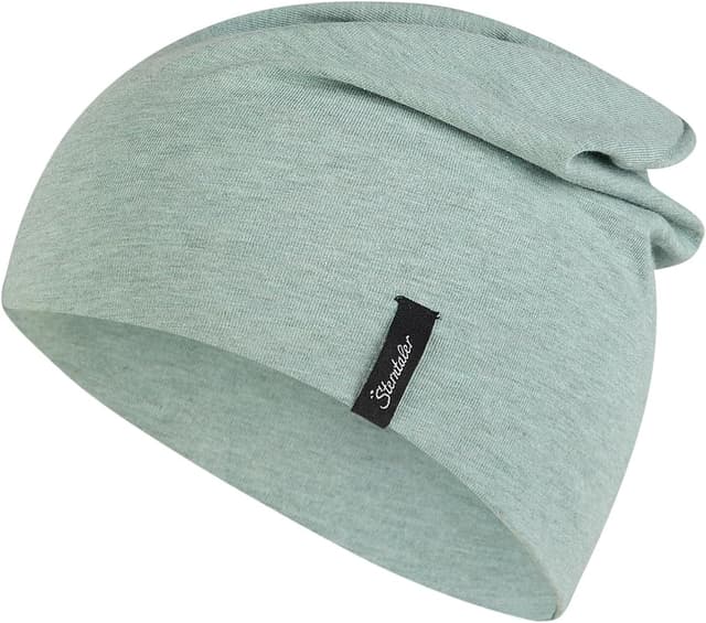 Detalle de Sterntaler OCS Beanie mit Umschlag – Bio-Melange-Singlejersey-Mütze mit Ohrenklappen (unisex) für Babys